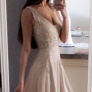 Champagne prom dress